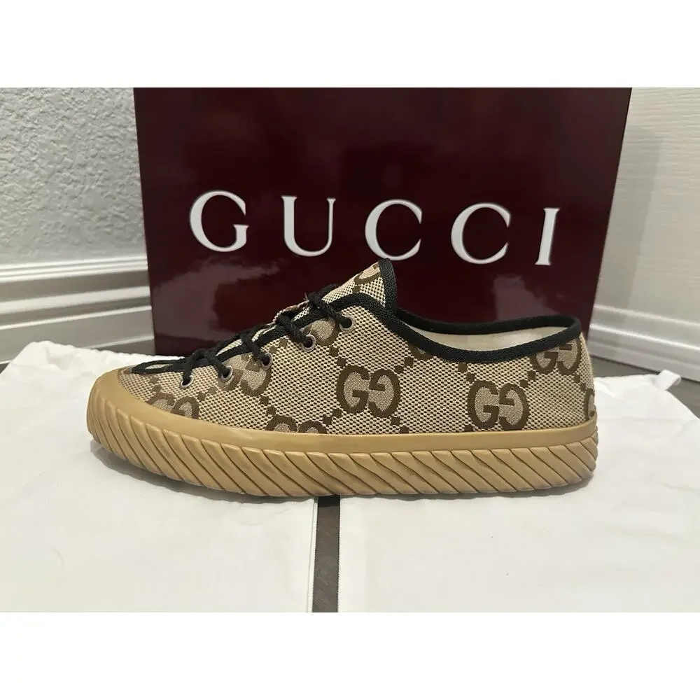 AUTHENTIC GUCCI MAXI LOWTOP SNEAKER 703031 GG SZ 10 (fits USA 11)